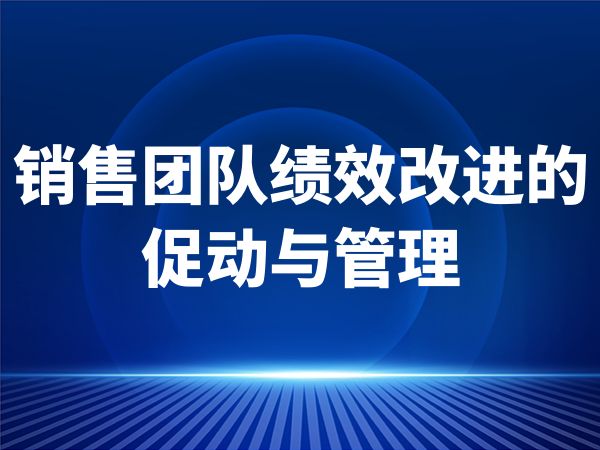 销售团队绩效改进的促动与管理