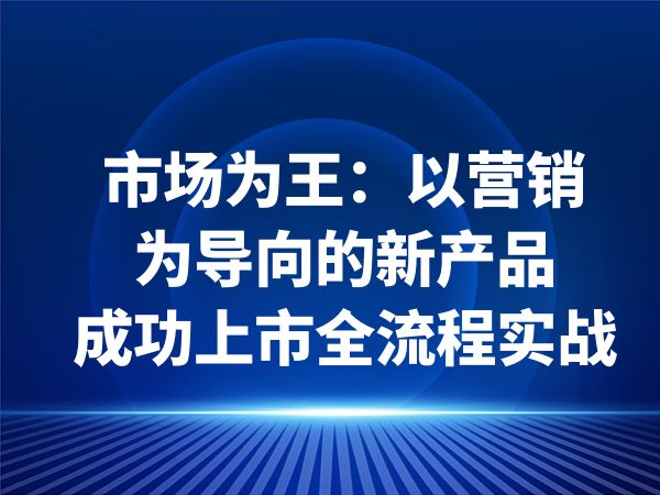 市场为王：以营销为导向的新产品成功上市全流程实战