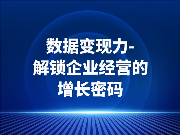 数据变现力-解锁企业经营的增长密码
