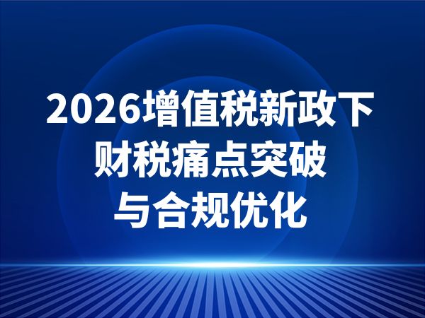 2026增值税新政下财税痛点突破与合规优化